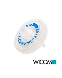 WICOM syringe filter 25mm 0.2µm PTFE with GF  pre filter Colorcode: blue, autocl...